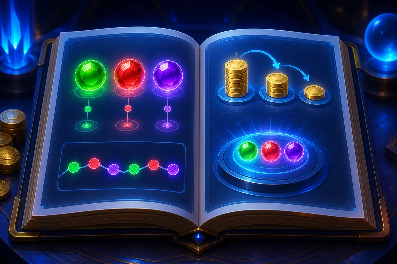 Color Prediction Kya Hai if Search Says App First? illustration with neon blue field, green tile, and gold coin motifs