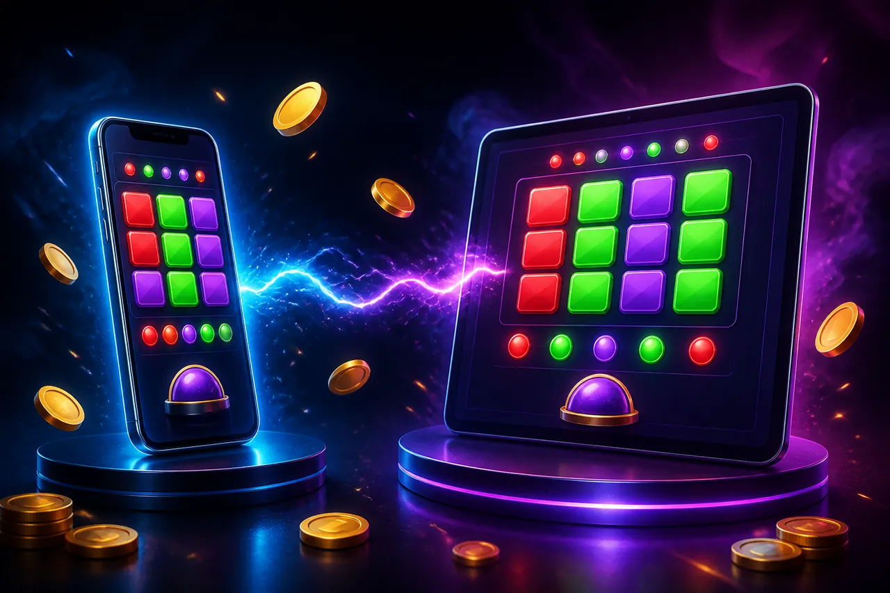 Colour Trading App APK vs Browser illustration with neon blue background, green card tile, and gold coin accents
