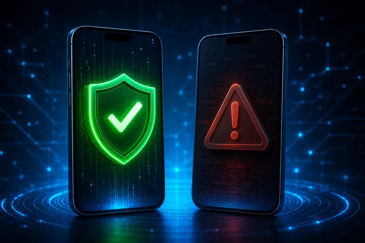 Fake Colour Trading App illustration with neon blue background, green card tile, and gold coin accents