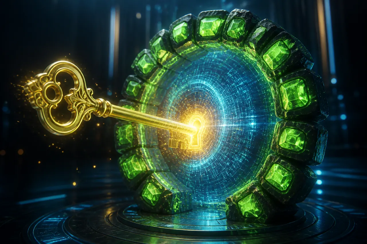 Original Colour Trading App Link illustration with neon blue background, green card tile, and gold coin accents