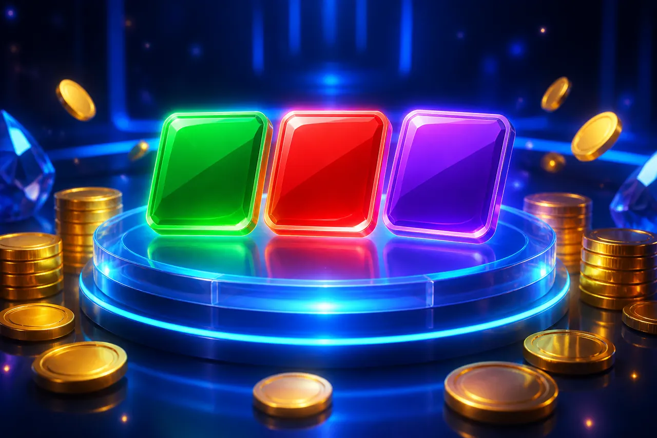 What Is Colour Trading App illustration with neon blue background, green card tile, and gold coin accents